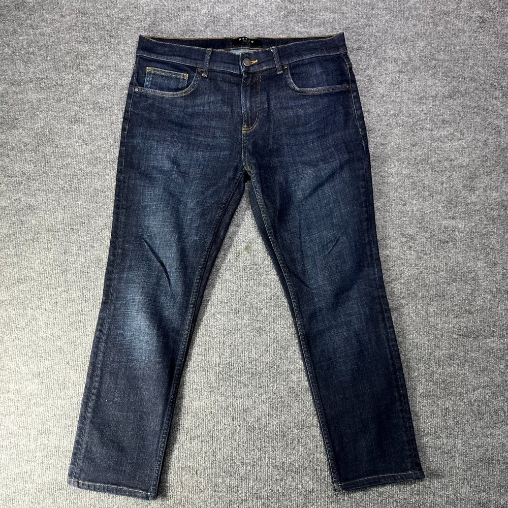 DSTLD Skinny Jeans Men's Blue Denim Mid Rise Stretch Pockets Zip Fly - 35X26.5